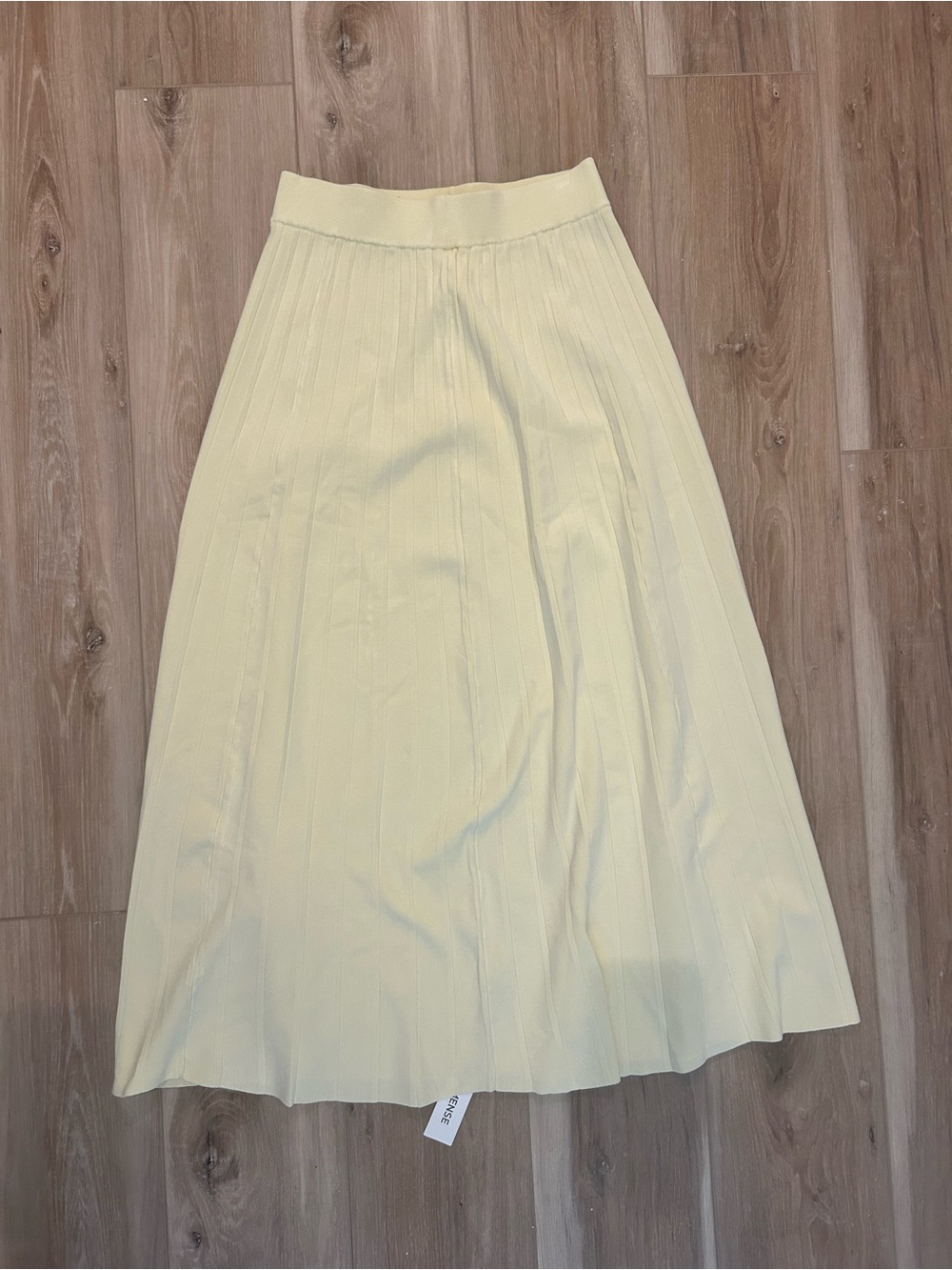 Commense Light Yellow Ribbed Knit Maxi Skirt - Picture 8 of 9